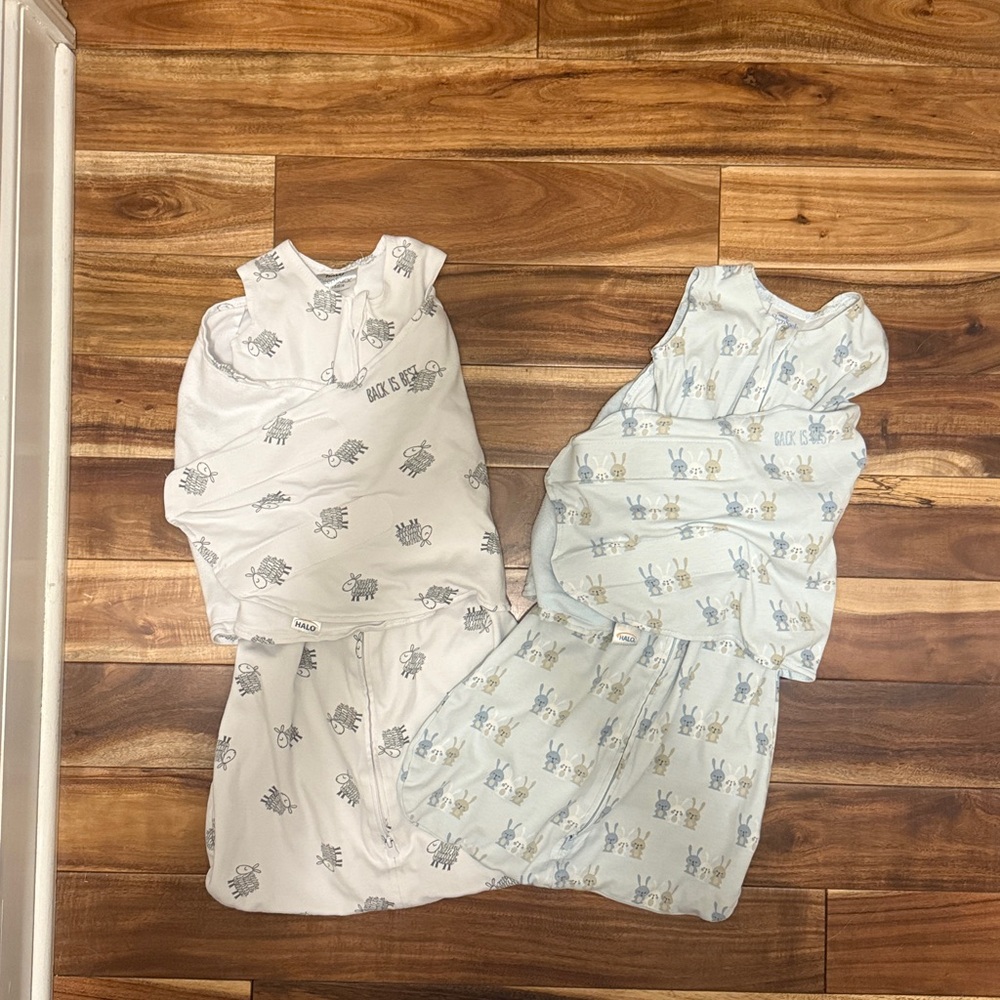 Halo SleepSack Swaddle in White and Blue